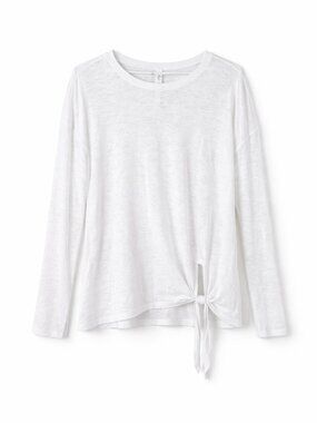 Lululemon White Long Sleeve Tie Hem Top Size 8 Lightweight